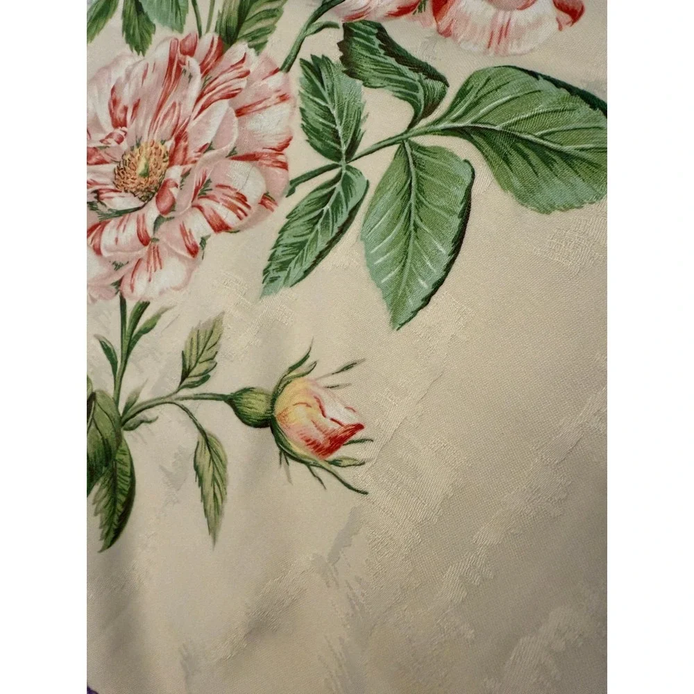 Lot of 3 floral botanical white‎ cream bkgrd design fabrics vintage new flowers